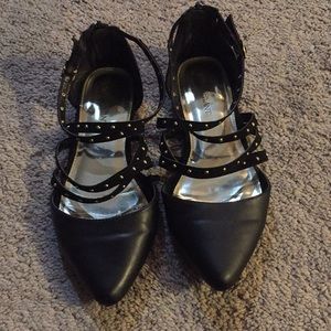 Lane Bryant - Black & Gold Pointed Flats Size 8W